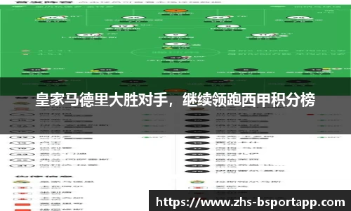 皇家马德里大胜对手，继续领跑西甲积分榜